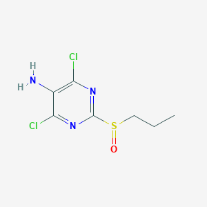 Chemical structure of 4,6-Dichloro-2-(propylsulfinyl)pyrimidin-5-amine