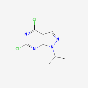 Chemical structure of 4,6-Dichloro-1-isopropyl-1H-pyrazolo[3,4-d]pyrimidine