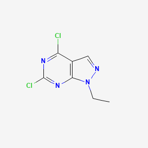 Chemical structure of 4,6-Dichloro-1-ethyl-1H-pyrazolo[3,4-d]pyrimidine