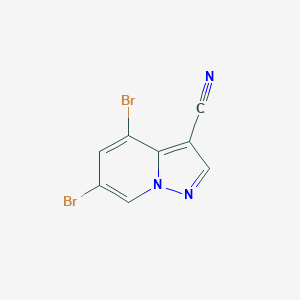 Chemical structure of 4,6-Dibromopyrazolo[1,5-a]pyridine-3-carbonitrile