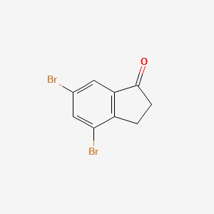 Chemical structure of 4,6-Dibromo-2,3-dihydro-1H-Inden-1-one