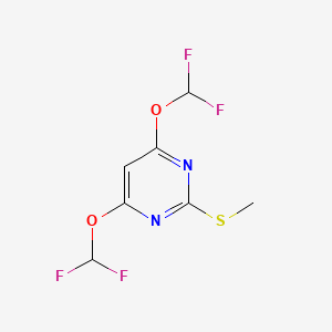 Chemical structure of 4,6-Bis(difluoromethoxy)-2-(methylthio)pyrimidine