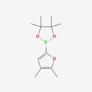 Chemical structure of 4,5-Dimethylfuran-2-boronic acid pinacol ester