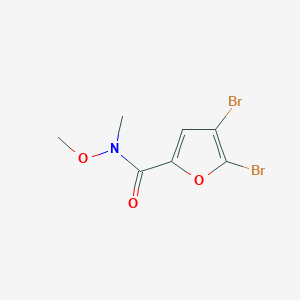 Chemical structure of 4,5-Dibromo-N-methoxy-N-methyl-2-furancarboxamide