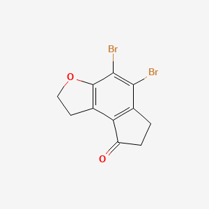 Chemical structure of 4,5-Dibromo-6,7-dihydro-1H-indeno[5,4-b]furan-8(2H)-one