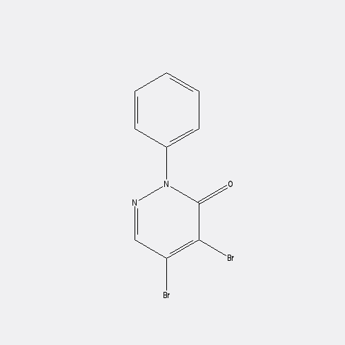 Chemical structure of 3(2H)-Pyridazinone, 4,5-dibromo-2-phenyl-