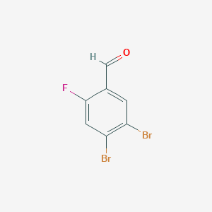 Chemical structure of 4,5-Dibromo-2-fluorobenzaldehyde