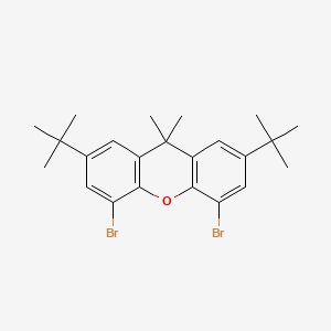 Chemical structure of 4,5-Dibromo-2,7-di-tert-butyl-9,9-dimethylxanthene