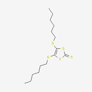 Chemical structure of 4,5-bis(hexylthio)-1,3-dithiole-2-thione