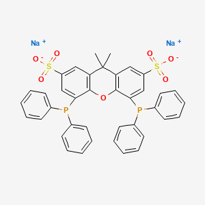 Chemical structure of 4,5-Bis(diphenylphosphino)-9,9-dimethyl-2,7-disulfoxanthene disodium salt