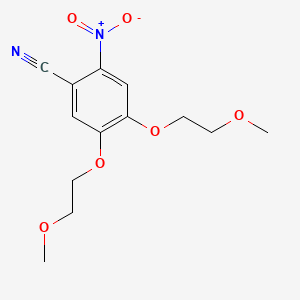 Chemical structure of 4,5-Bis(2-methoxyethoxy)-2-nitrobenzonitrile