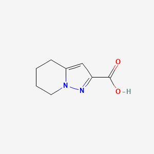 Chemical structure of 4H,5H,6H,7H-pyrazolo(1,5-a)pyridine-2-carboxylic acid