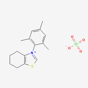 Chemical structure of 4,5,6,7-Tetrahydro-3-(2,4,6-trimethylphenyl)-benzothiazolium Perchlorate