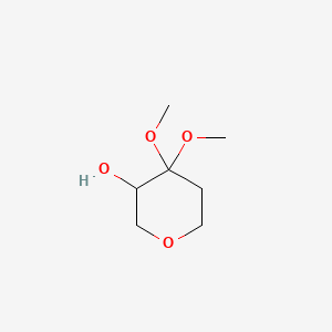 Chemical structure of 4,4-Dimethoxytetrahydro-2H-pyran-3-ol