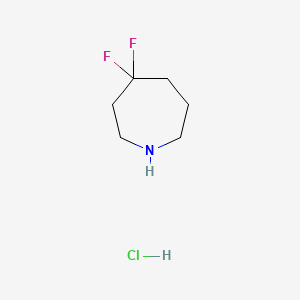 Chemical structure of 4,4-Difluoroazepane hydrochloride
