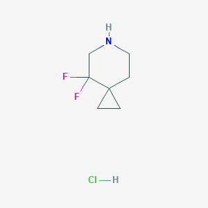 Chemical structure of 4,4-DIFLUORO-6-AZASPIRO[2.5]OCTANE HCL