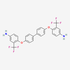 Chemical structure of 4,4'-Bis(4-amino-2-trifluoromethylphenoxy)biphenyl