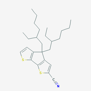 Chemical structure of 4,4-Bis(2-ethylhexyl)-4H-cyclopenta[1,2-b:5,4-b']dithiophene-2-carbonitrile