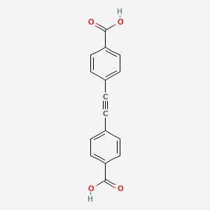 Chemical structure of 4,4’-(1,2-Ethynediyl)dibenzoic Acid
