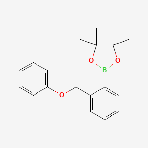 Chemical structure of 4,4,5,5-tetramethyl-2-[2-(phenoxymethyl)phenyl]-1,3,2-dioxaborolane