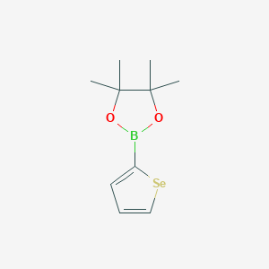 Chemical structure of 4,4,5,5-Tetramethyl-2-(selenophen-2-yl)-1,3,2-dioxaborolane
