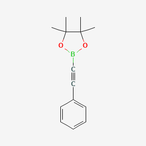 Chemical structure of 4,4,5,5-Tetramethyl-2-(phenylethynyl)-1,3,2-dioxaborolane
