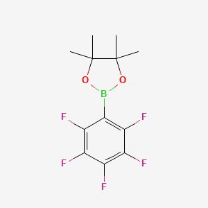 Chemical structure of 4,4,5,5-Tetramethyl-2-(perfluorophenyl)-1,3,2-dioxaborolane