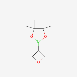 Chemical structure of 4,4,5,5-Tetramethyl-2-(oxetan-3-yl)-1,3,2-dioxaborolane