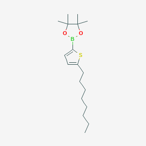 Chemical structure of 4,4,5,5-Tetramethyl-2-(5-octylthiophen-2-yl)-1,3,2-dioxaborolane
