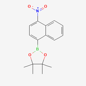 Chemical structure of 4,4,5,5-Tetramethyl-2-(4-nitronaphthalen-1-yl)-1,3,2-dioxaborolane