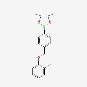 Chemical structure of 4,4,5,5-Tetramethyl-2-(4-(o-tolyloxymethyl)phenyl)-1,3,2-dioxaborolane