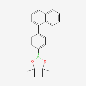 Chemical structure of 4,4,5,5-Tetramethyl-2-(4-(naphthalen-1-yl)phenyl)-1,3,2-dioxaborolane