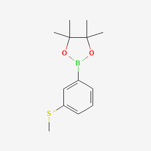 Chemical structure of 4,4,5,5-Tetramethyl-2-(3-(methylthio)phenyl)-1,3,2-dioxaborolane