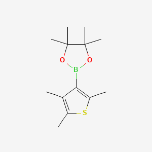 Chemical structure of 4,4,5,5-tetramethyl-2-(2,4,5-trimethylthiophen-3-yl)-1,3,2-dioxaborolane