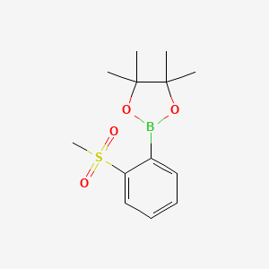Chemical structure of 4,4,5,5-Tetramethyl-2-(2-(methylsulfonyl)phenyl)-1,3,2-dioxaborolane