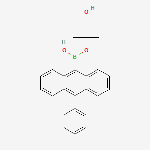 Chemical structure of 4,4,5,5-Tetramethyl-2-(10-phenylanthracen-9-yl)-1,3,2-dioxaborolane
