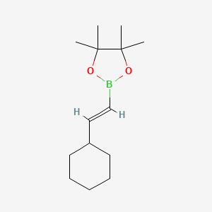 Chemical structure of 4,4,5,5-tetramethyl-2-((2-methylcyclohexylidene)methyl)-1,3,2-dioxaborolane
