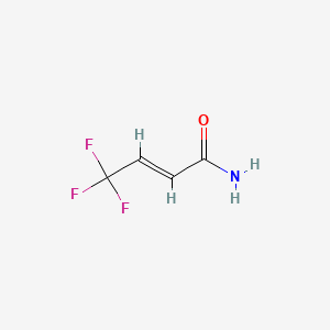 Chemical structure of 4,4,4-trifluorocrotonamide