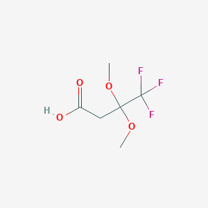 Chemical structure of 4,4,4-Trifluoro-3,3-dimethoxybutanoic acid