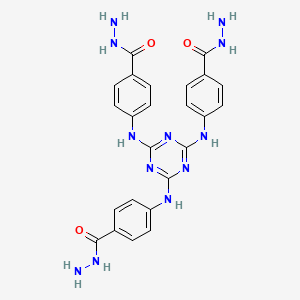 Chemical structure of 4,4',4''-((1,3,5-Triazine-2,4,6-triyl)tris(azanediyl))tri(benzohydrazide)