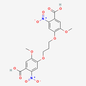 Chemical structure of 4,4'-(Propane-1,3-diylbis(oxy))bis(5-methoxy-2-nitrobenzoic acid)