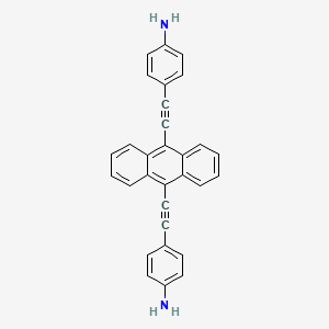 Chemical structure of 4,4'-(Anthracene-9,10-diylbis(ethyne-2,1-diyl))dianiline