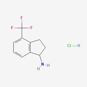 Chemical structure of 4-(Trifluoromethyl)-2,3-dihydro-1H-inden-1-amine hydrochloride
