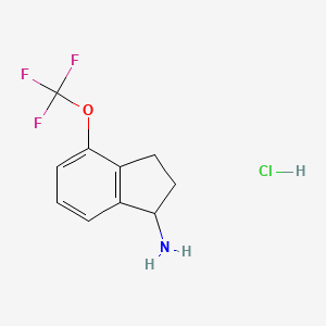 Chemical structure of 4-(Trifluoromethoxy)-2,3-dihydro-1H-inden-1-amine hydrochloride