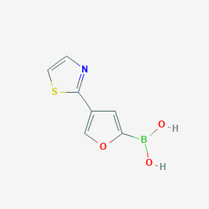 Chemical structure of 4-(Thiazol-2-yl)furan-2-boronic acid