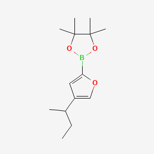 Chemical structure of 4-(sec-butyl)furan-2-boronic acid pinacol ester