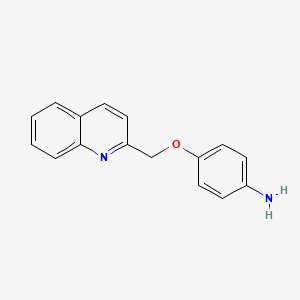 Chemical structure of 4-(Quinolin-2-ylmethoxy)aniline