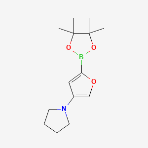 Chemical structure of 4-(Pyrrolidino)furan-2-boronic acid pinacol ester