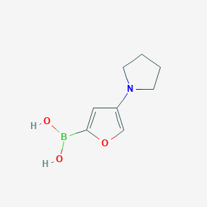 Chemical structure of 4-(Pyrrolidino)furan-2-boronic acid
