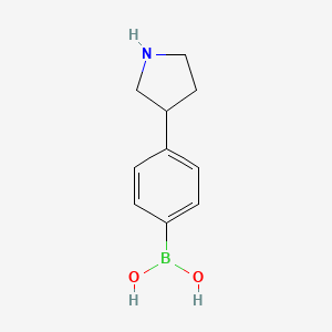 Chemical structure of 4-(Pyrrolidin-3-yl)phenylboronic acid